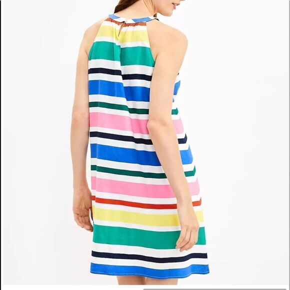 Loft Striped Halter Dress whisper white Small NWT in packaging - Picture 2 of 8